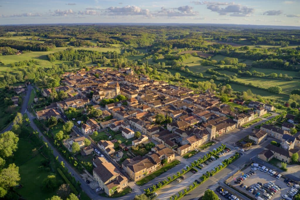 Vue aérienne de Monpazier