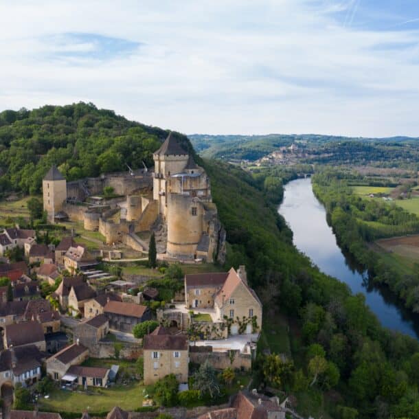 vue aérienne de Castelnaud-la-chapelle